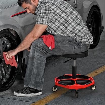 Adjustable Mechanics Stool with Wheels