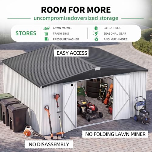 12' x 14' Waterproof Metal Outdoor Storage Shed