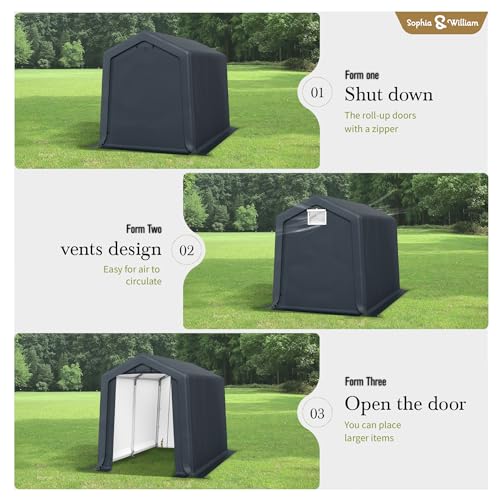 Storage Shed 6x10 ft Portable Garage Heavy Duty Carport