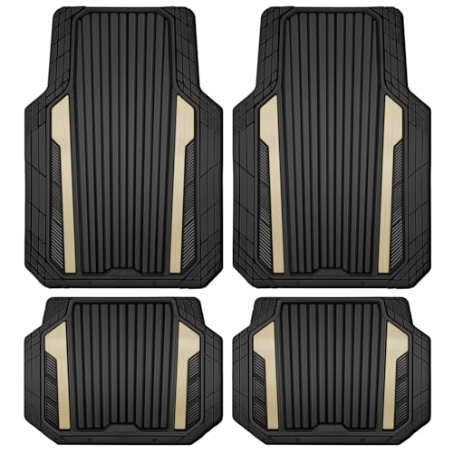 Heavy Duty Rubber Car Mats Metallic (4 Count)