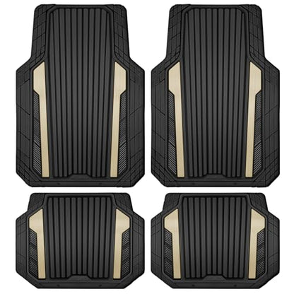 Heavy Duty Rubber Car Mats Metallic (4 Count)