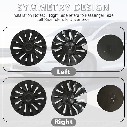 Wheel Covers for Tesla Model Y Accessories 2024 19 Inch 4 Pcs Rim Protector Wheel Cover Replacement Compatible with Tesla Y 2024 2023 2022 2021 (4 Count)