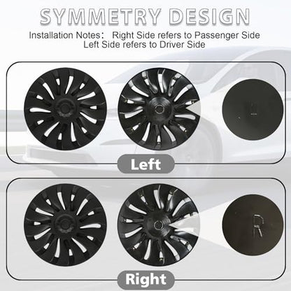 Wheel Covers for Tesla Model Y Accessories 2024 19 Inch 4 Pcs Rim Protector Wheel Cover Replacement Compatible with Tesla Y 2024 2023 2022 2021 (4 Count)