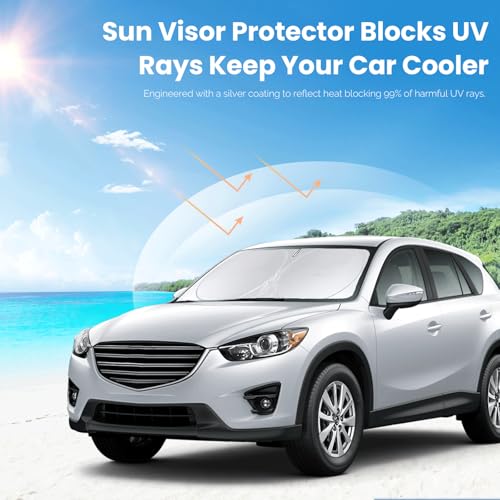 Windshield Sun Shade Compatible with 2024 2023 2022 2021 2020 2019 2018 Mazda CX5 CX
