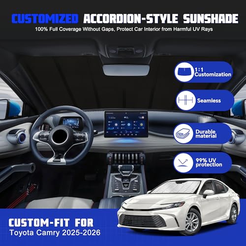 Windshield Sun Shade for Camry LE XLE Hybrid SE XSE Sedan 2025
