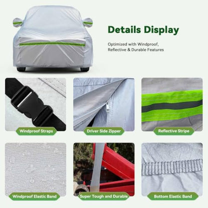 6 Layers Premium MPV Car Cover Waterproof All Weather Weatherproof UV Sun Protection Snow Dust Storm Resistant Outdoor Exterior Custom Form