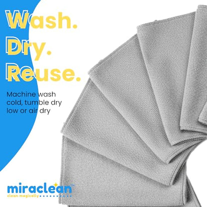 Microfiber Cleaning Cloth Grey 12 Pack Premium Microfiber Towels for Cars (12 Count)