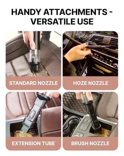 Portable Handheld Car Vacuum Cleaner with HEPA & Stainless Steel Filter