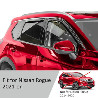 in Channel Extra Durable Rain Guards for Nissan Rogue 2021