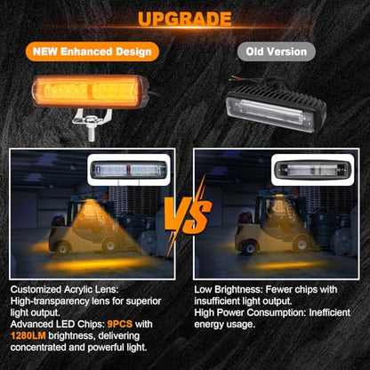 LED Yellow Spot Forklift Safety Light with Adjustable Bracket (2 Count)