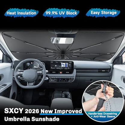 for 2022 2025 2026 Hyundai Ioniq 5 Windshield Umbrella Sunshade [Easier Foldable] for 2022