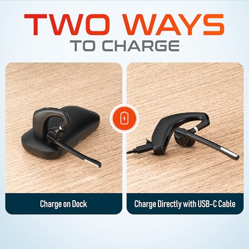 Wireless Headset for Computer with Charging Case