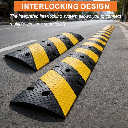 2 Pack 36 Inch Rubber Speed Bumps for Driveway