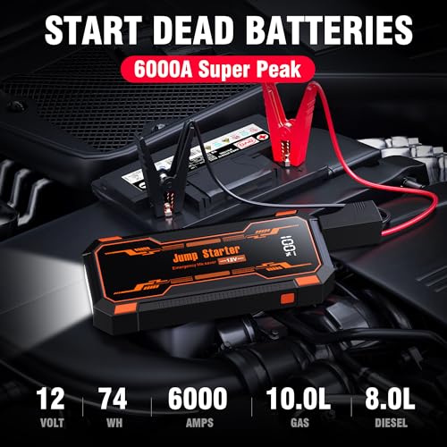 Car Jump Starter 6000A Car Battery Jump Starter Portable