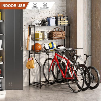 4 Bike Stand Bike Rack Garage with 3