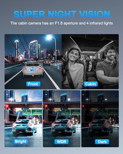 360° 4 Channel Dash Cam Front and Rear Inside Left Right