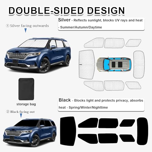 8pcs Thicken Sun Shades for Kia Carnival 2022 (8 Count)