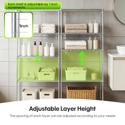 5 Tier Wire Storage Shelves