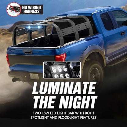 19.2 22.3" Hight Bed Racks Truck Cargo Carrier with 2 LED Lights Compatible with Tacoma