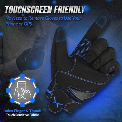 Breathable Motorcycle Gloves for Men with TPR & Kevlar Palm Protection Hard Knuckles Touchscreen