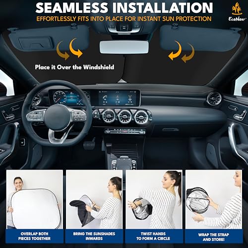 2 Piece Foldable Truck Window Sun Shade (2 Count)