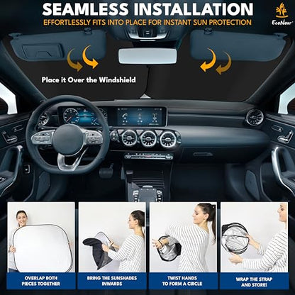 2 Piece Foldable Truck Window Sun Shade (2 Count)