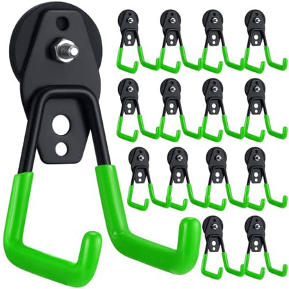 18 Pcs Large Magnetic Hooks Heavy Duty Garage Magnet Hooks Strong Storage Utility Magnetic Hangers with Anti Slip Rubber Coating for Indoor and Outdoor Hanging (18 Count)