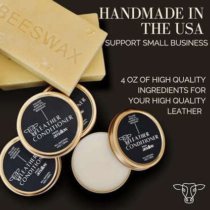 All Natural Leather Conditioner Balm (4 Fl Oz)
