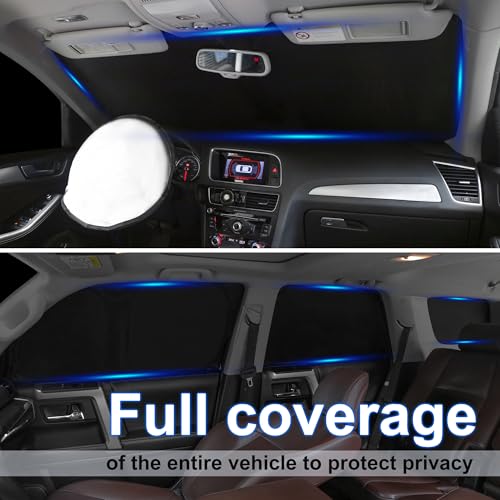 Window Shades for Tesla Model Y Juniper 2025 2026 Accessories Car Side Full Windows Rear Triangular Windshield Sun Shade Sun UV Rays & Privacy Protection for Camping (8 Count)