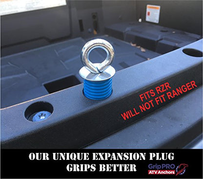 GripPRO ATV Lock & Ride Tie Down Anchors Fit Polaris RZR (8 Count)