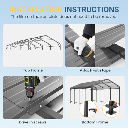 12 x 20 FT Metal Carport