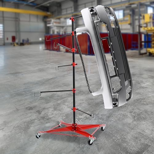 Panel Tree Stand for Painting Rotatable FreeStanding Panel Paint Holder with Wheels Adjustable Center Post for Hang Automotive Doors Fenders Bumpers