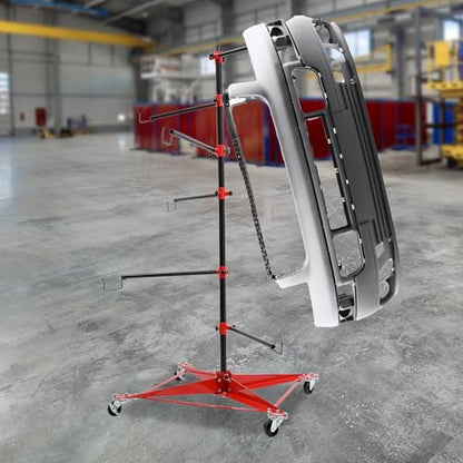 Panel Tree Stand for Painting Rotatable FreeStanding Panel Paint Holder with Wheels Adjustable Center Post for Hang Automotive Doors Fenders Bumpers