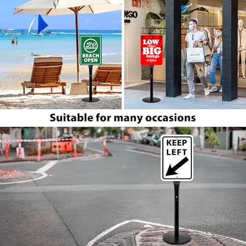 Heavy Duty Parking Sign Base Cast Iron 48" Parking Sign Post (3 Count)