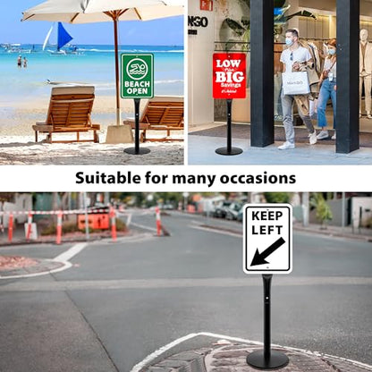 Heavy Duty Parking Sign Base Cast Iron 48" Parking Sign Post (3 Count)