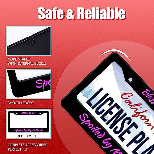 Blessed by God Spoiled by My Husband License Plate Frame 12.3" x 6.3"