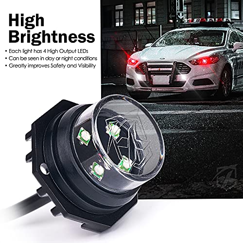 White Red LED Hideaway Strobe Lights Kit