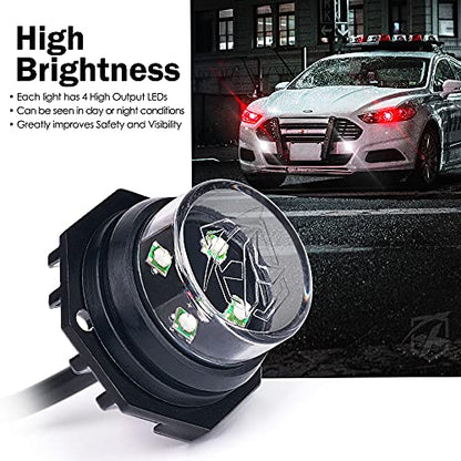White Red LED Hideaway Strobe Lights Kit