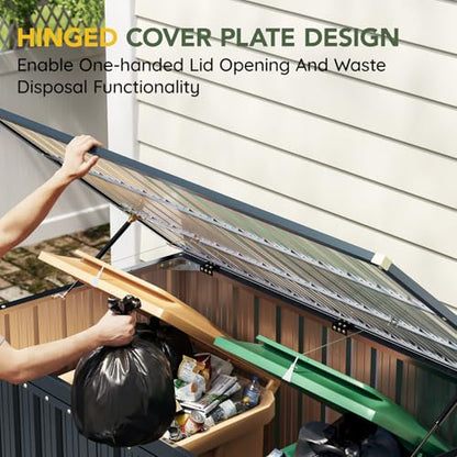 6 x 3 FT Trash Can Storage Shed with Lift