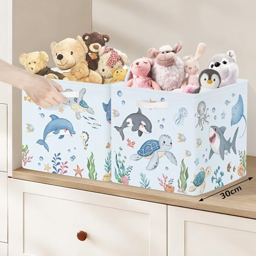 11.8" Ocean Animal Storage Basket Set of 3 for Kid Toy Clothes Bin (3 Count)