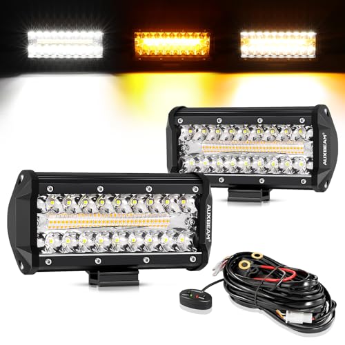 7 Inch LED Light Bar 6 Modes Amber White Series LED Pod Lights (2 Count)