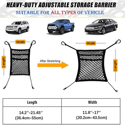 Dog Car Net Barrier with Mesh Organizer