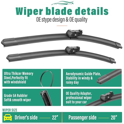 Windshield Wiper Blades Replacement for Ford Bronco Sport 21