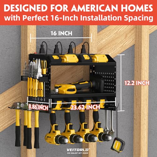 Power Tool Organizer with Charging Station
