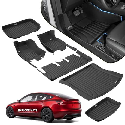 Extreme Coverage Tesla Model 3 Floor Mats 2025 2024 Premium Design Custom Fit 100% Eco