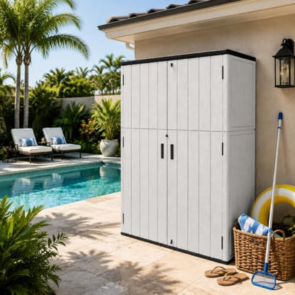47 Cu.Ft Vertical Outdoor Storage Shed with Reinforced Floor