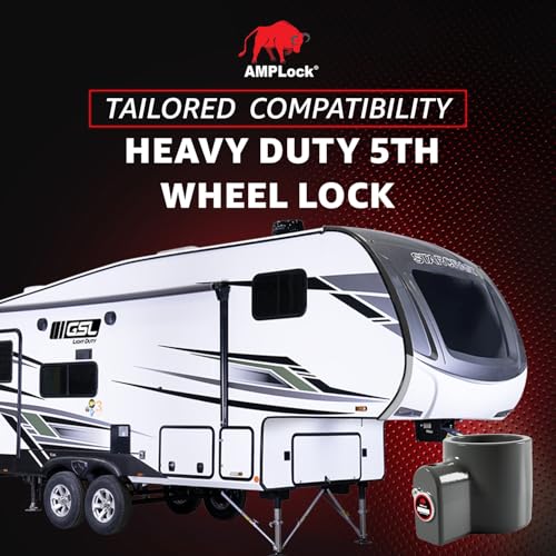 U-PLS 1-Cylinder Strong King Pin Lock for Semi-Trailer and 5th Wheel - Anti Theft Trailer Hitch Lock, Keyed Alike Commercial & Travel RV Hitch Locks with Keys for Enhanced RV Security