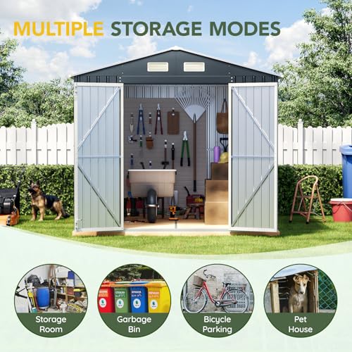 10 x 8 FT Metal Storage Shed for Backyard