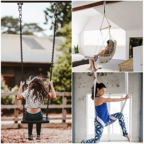 Heavy Duty Swing Hangers for Wooden Sets 2000 LB Capacity Hammock Hanger 360 Swivel Stainless Steel Swing Hardware Accessories 2 Packs for Porch Playground Yoga Heavy Bag (4 Count)