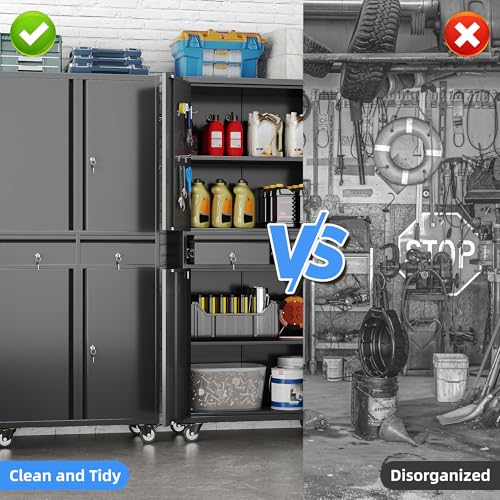 71 Inch Garage Storage Cabinet with 2 Drawers